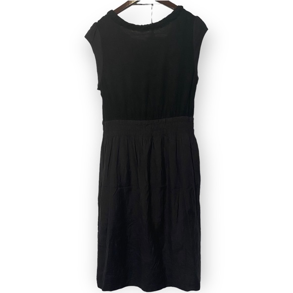2for$35 Vintage Baia Black Midi Elastic Waist Buttoned Dress Size 8 - Picture 2 of 15